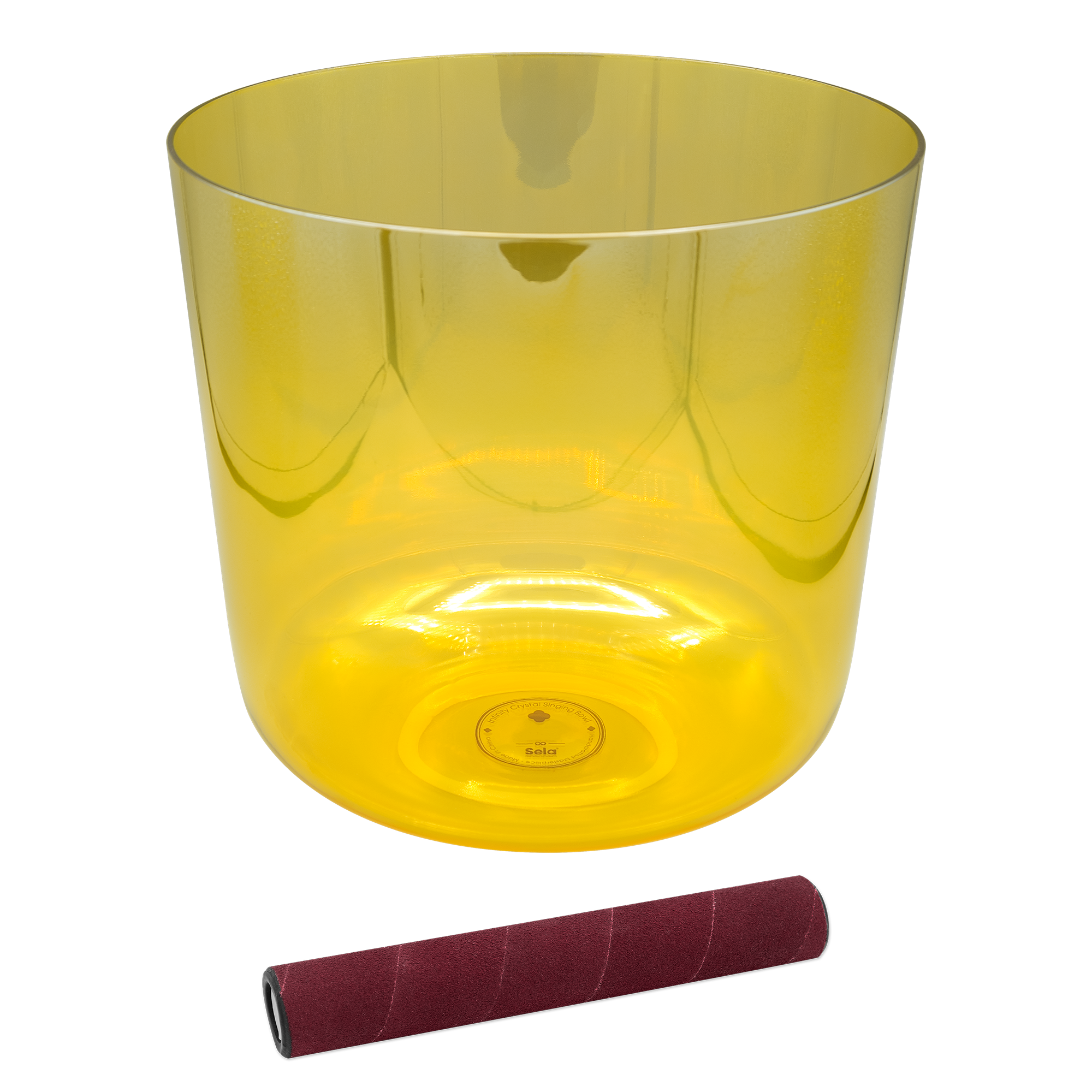 8.0” Infinity Crystal Singing Bowl in F3, 432 Hz, Yellow